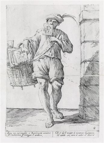 GIUSEPPE MARIA MITELLI Group of 17 etchings of street vendors from Di Bologna lArti per via.